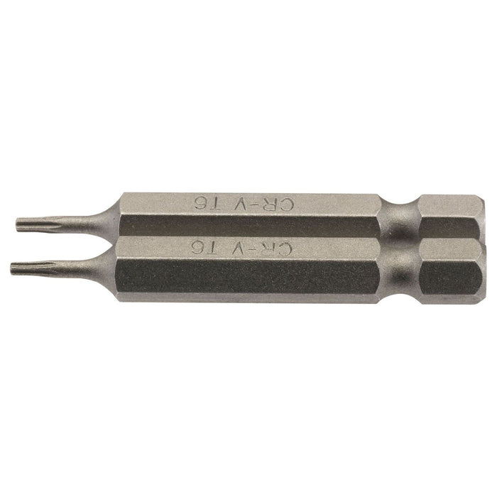 Draper TX-STAR Insert Bit, 1/4" Hex, 50mm Long, T6 (Pack of 2) Draper - Town Tools 