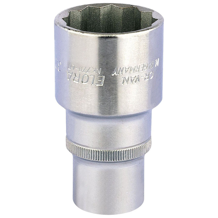 Draper Elora Deep Bi-Hexagon Socket, 1/2" Sq. Dr., 32mm 11940 Draper - Town Tools 