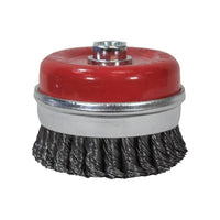 Faithfull Wire Cup Brush Twist Knot 100mm M14x2, 0.50mm Steel Wire