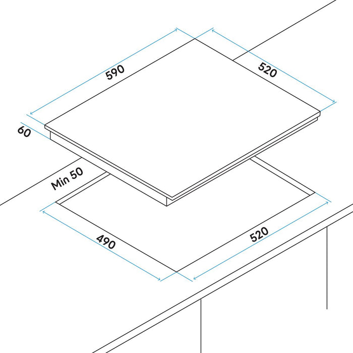 Baridi Integrated Induction Hob with 4 Cooking Zones 60cm 2800W Output