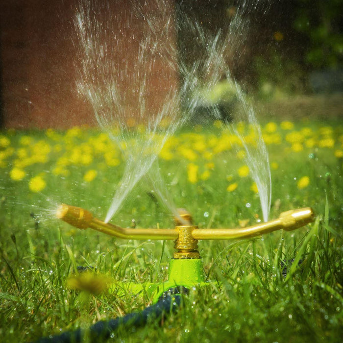 Sealey 3-Arm Brass Sprinkler with Metal Wheeled Base JS2032 Sealey - Town Tools 