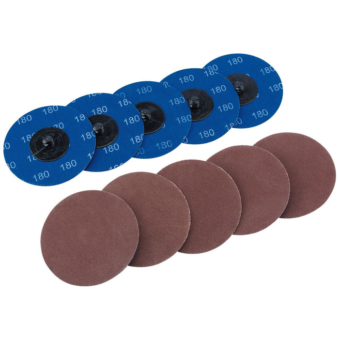 Draper Aluminium Oxide Sanding Discs, 75mm, 180 Grit (Pack of 10) 75618 Draper - Town Tools 