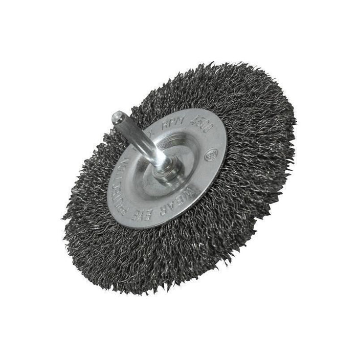 Faithfull Wire Brush 100mm x 6mm Shank, 0.30 Wire Faithfull - Town Tools