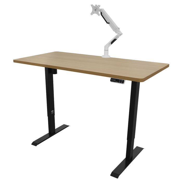 Dellonda Oak Electric Height Adjustable Standing Desk with Memory 1400 x 700mm