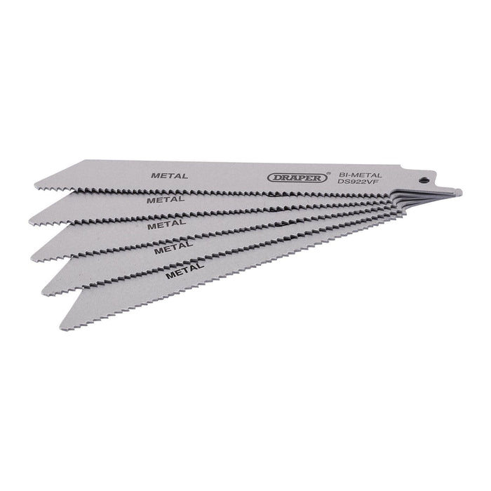 Draper Bi-metal Reciprocating Saw Blades for Metal, 150mm, 10-14tpi (Pack of 5) Draper - Town Tools 