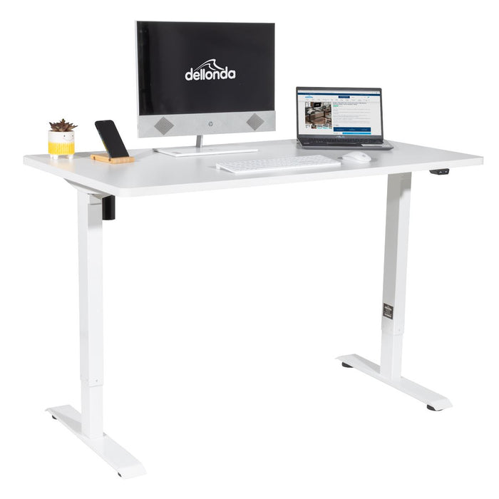 Dellonda Single Motor  Adjustable-Height Electric Sit/Stand Desk - White Desktop