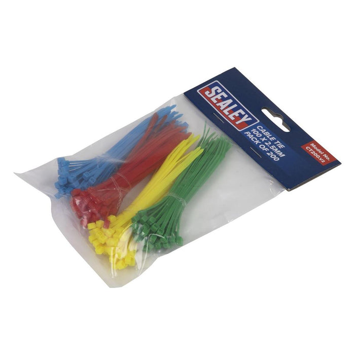 Sealey Cable Tie 100 x 2.5mm Pack of 200 CT200 Sealey - Town Tools 