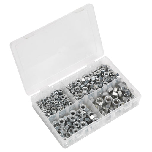 Sealey Steel Nut Assortment 1/4"-1/2"UNC 320pc AB030SN Sealey - Town Tools 