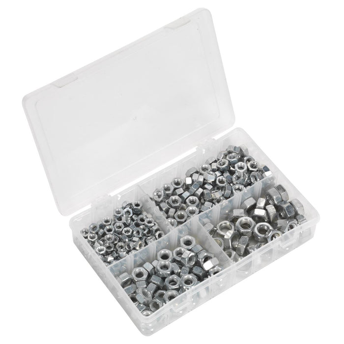 Sealey Steel Nut Assortment 1/4"-1/2"UNC 320pc AB030SN Sealey - Town Tools 