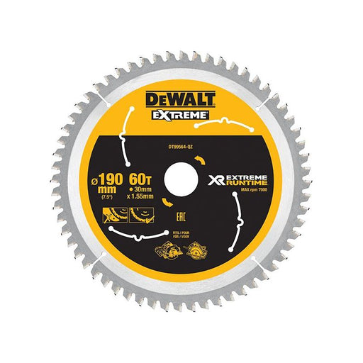 Dewalt Power Tools XR FlexVolt Circular Saw Blade 190 x 30mm x 60T DeWALT Power Tools - Town Tools