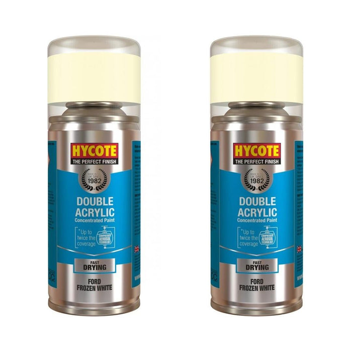 2x Hycote Aerosol Paint for Ford Frozen White 150ml Hycote - Town Tools 