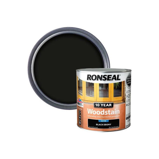 Ronseal 10 Year Woodstain Ebony 750ml Ronseal - Town Tools