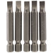 Draper Plain Slot Insert Bit, 5.5mm, 1/4" Hex, 50mm Long (Pack of 5) 64272 Draper - Town Tools 