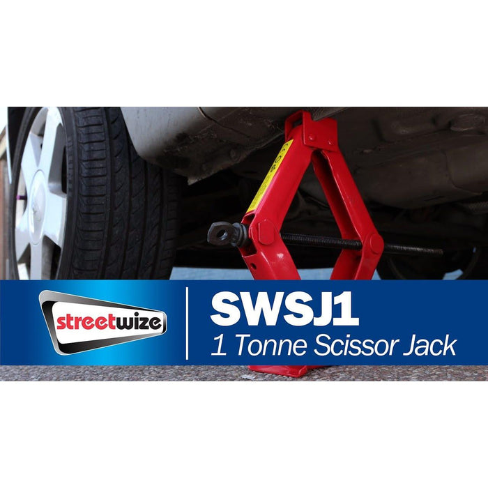 Streetwize 1 Ton Tonne Car Maintenance & Repair Wind Up Handle Scissor Jack Lift Streetwize - Town Tools 