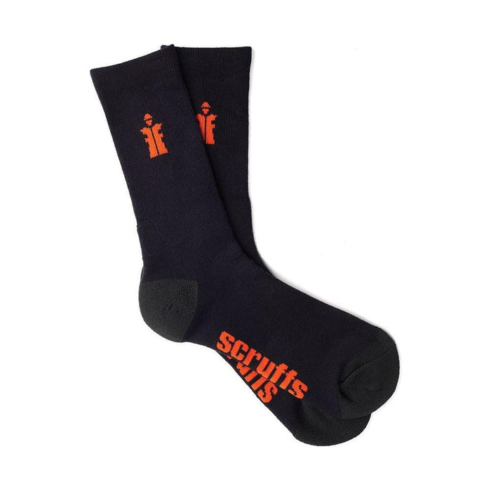 Scruffs Worker Socks Black 3pk Size 7 - 9.5 / 41 - 43 Scruffs - Town Tools 