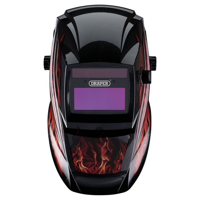 Draper Auto-Darkening Welding Helmet, Red Flames 02513 Draper - Town Tools 