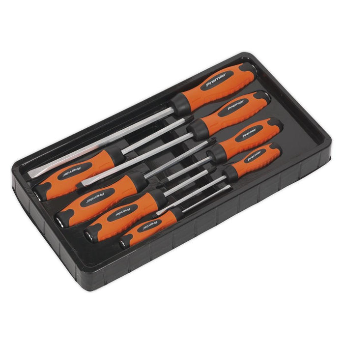 Sealey Screwdriver Set 8pc Hammer-Thru Hi-Vis Orange HV004 Sealey - Town Tools 