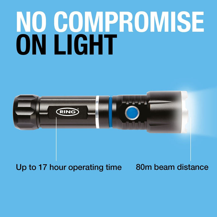 CCA Ring Telescopic LED Torch with Lamp - RT5195 Ring Automotive - Town Tools 