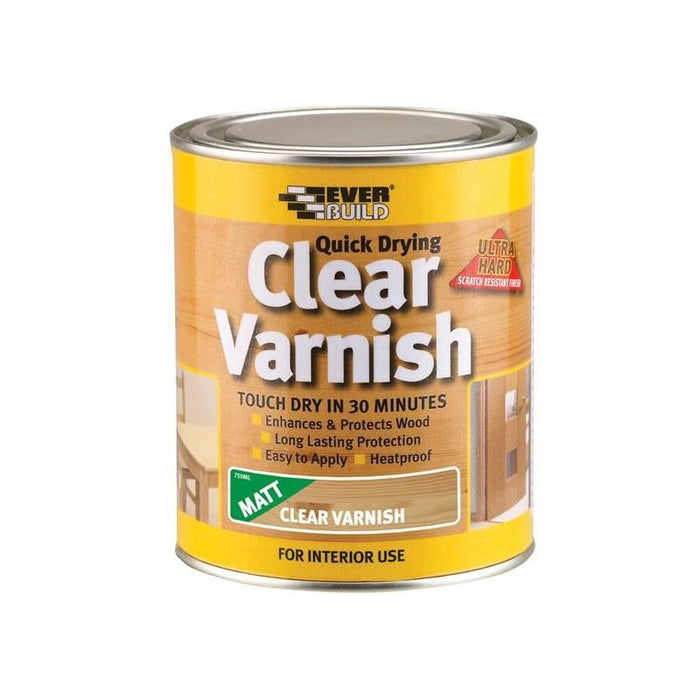 Everbuild Sika Quick Dry Wood Varnish Matt Clear 2.5 litre Everbuild Sika - Town Tools