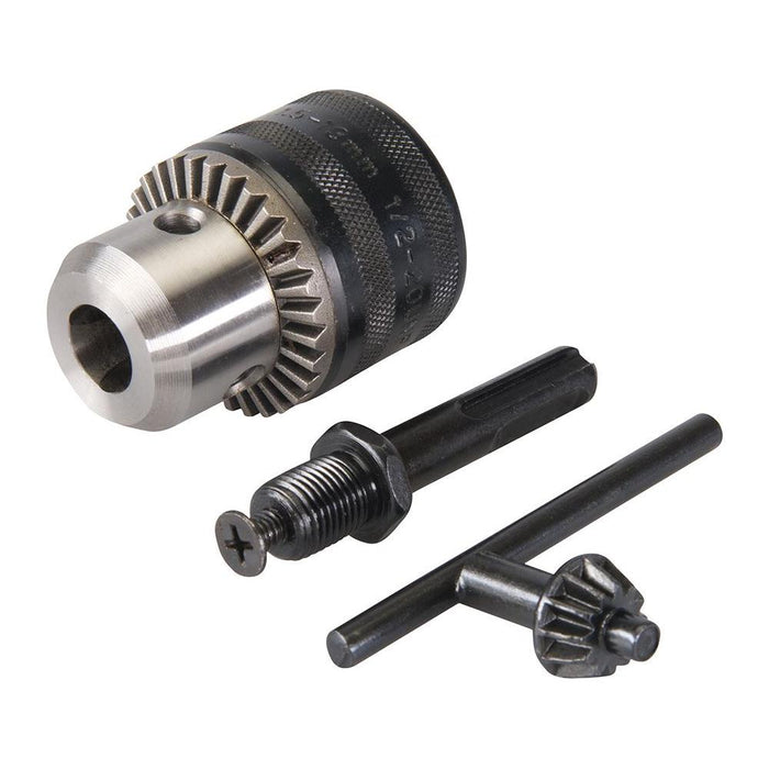 Silverline Keyed Chuck, Key & SDS Plus Adaptor Kit 3pce 13mm - 1/2" 20UNF Silverline - Town Tools 