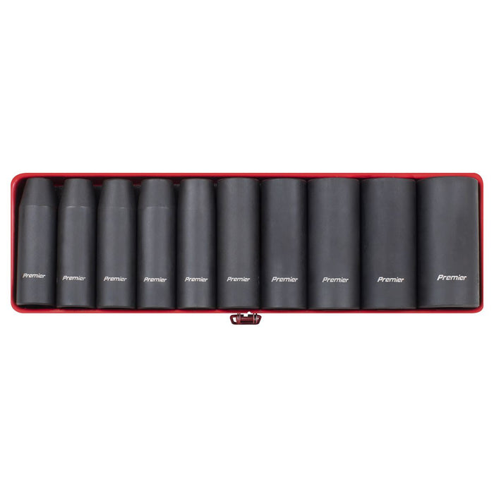 Sealey Premier Premier Deep Impact Socket Set 1/2"Sq Drive 10pc AK58/11M Sealey Premier - Town Tools 