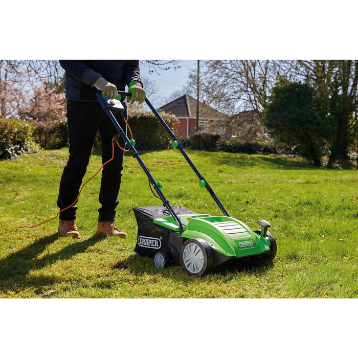 Draper 230V 2-in-1 Lawn Aerator and Scarifier, 320mm, 1500W - GLAS1500D