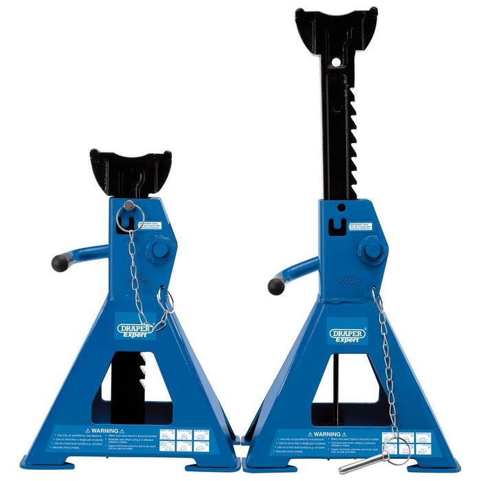Draper Pair of Pneumatic Rise Ratcheting Axle Stands, 3 Tonne 01813