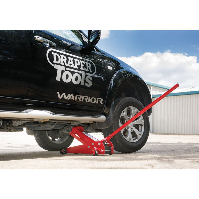 Draper Heavy Duty Garage Trolley Jack, 3 Tonne, Red 60977 Draper - Town Tools 