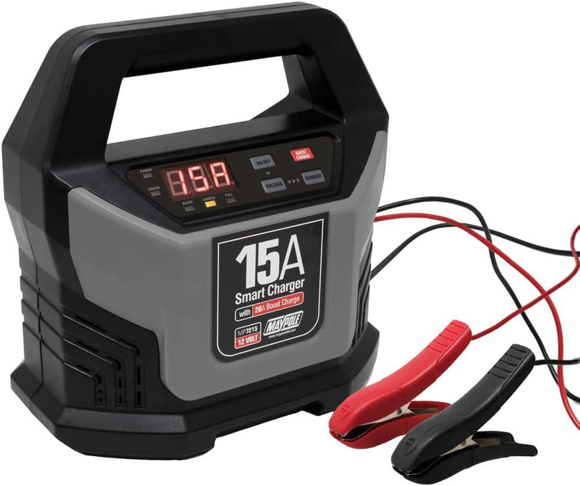 Maypole MP7215 15A 12V Electronic Smart Battery Charger Maypole - Town Tools