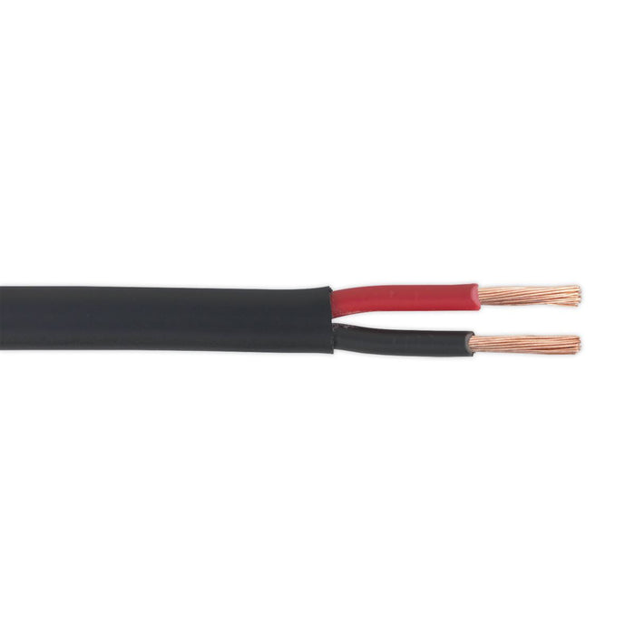 Sealey Thick Wall Flat Automotive Cable Twin 2 x 2mm² 28/0.30mm 30m - Black Sealey - Town Tools 