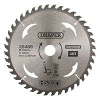 Draper TCT Construction Circular Saw Blade, 250 x 30mm, 40T 26469