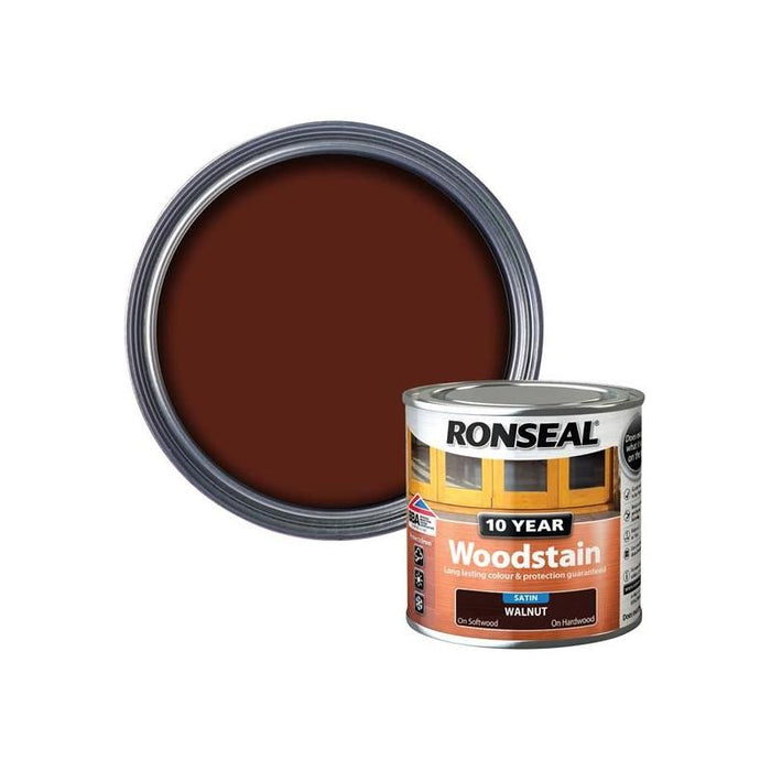 Ronseal 10 Year Woodstain Walnut 250ml Ronseal - Town Tools