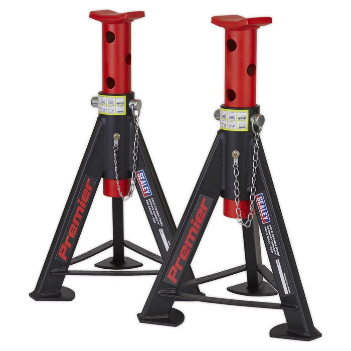 Sealey AXLe Stands (Pair) 6 Tonne Capacity per Stand Red AS6R