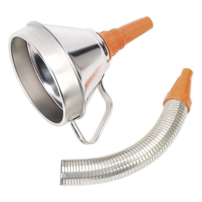 Sealey Funnel Metal with Flexible Spout & Filter160mm FM16F Sealey - Town Tools 