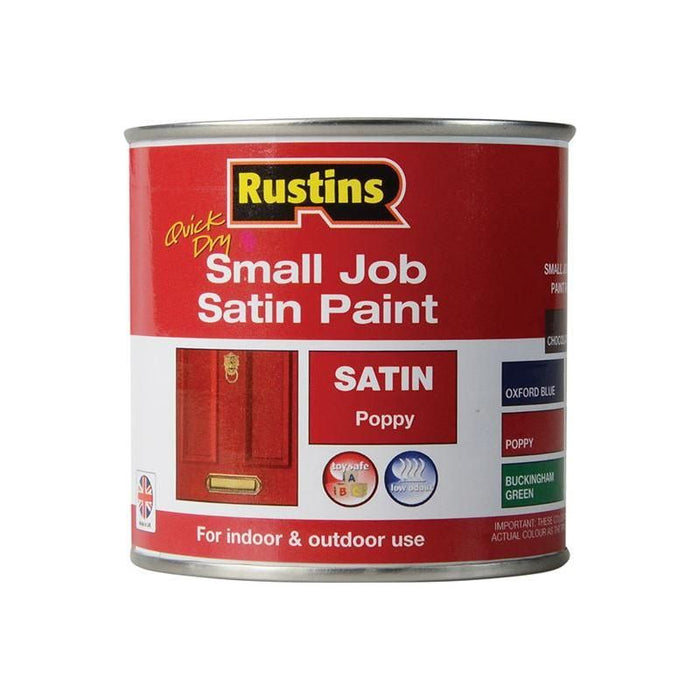 Rustins Quick Dry Small Job Satin Paint Poppy 250ml Rustins - Town Tools
