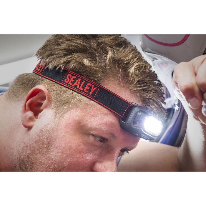 Sealey Rechargeable Head Torch with Auto-Sensor 8W COB LED HT08R Sealey - Town Tools 