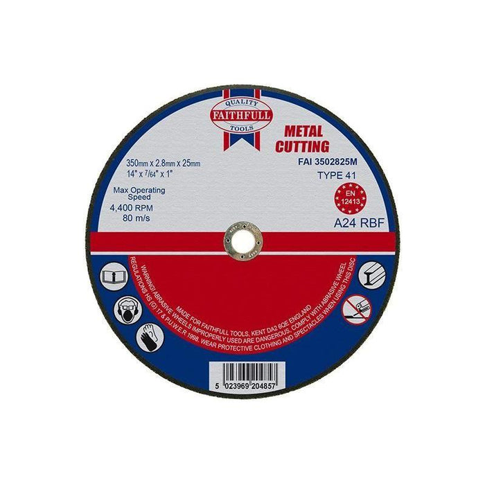 Faithfull Metal Cut Off Disc 355 x 2.8 x 25.4mm Faithfull - Town Tools