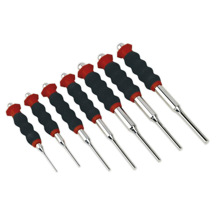 Sealey Sheathed Parallel Pin Punch Set 7pc 2-8mm AK9131 Sealey - Town Tools 