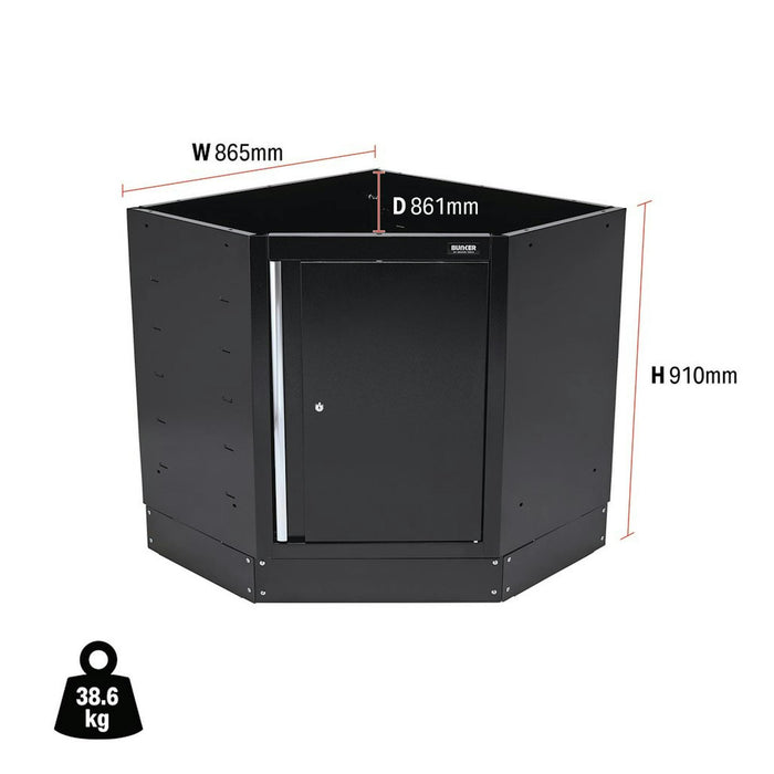 Draper BUNKER Modular Corner Floor Cabinet, 865mm - MS400-1BCC