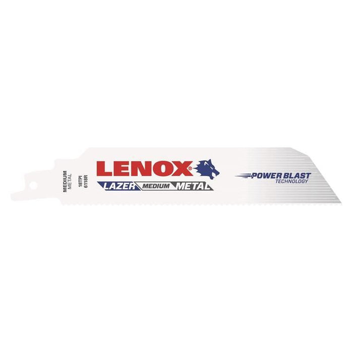 Lenox MetalWolf Wave Edge Reciprocating Saw Blade 152 x 25 x 1.1mm 18 TPI (Pack 5) LENOX - Town Tools
