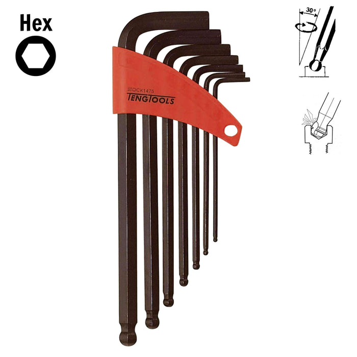 Teng Tools Ball Point Hex Key Set 7 Pieces Teng Tools - Town Tools 