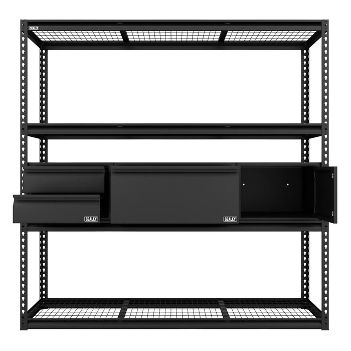 Sealey Heavy-Duty Modular Racking Kit with 3 Storage Units APMRCOMBO1 Sealey - Town Tools 