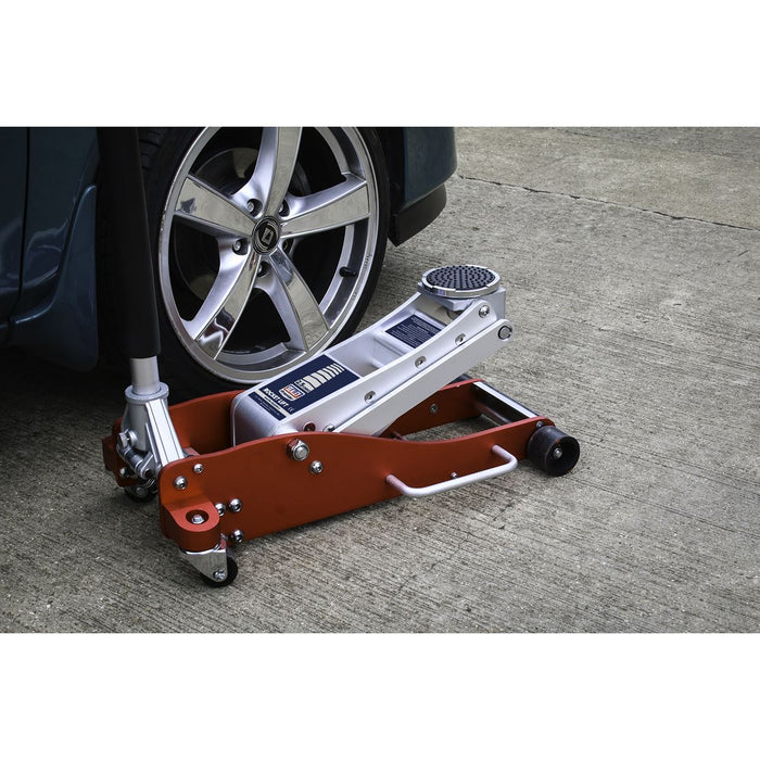 Premier Low Profile Aluminium Trolley Jack with Rocket Lift 2.5 Tonne Sealey Premier - Town Tools 