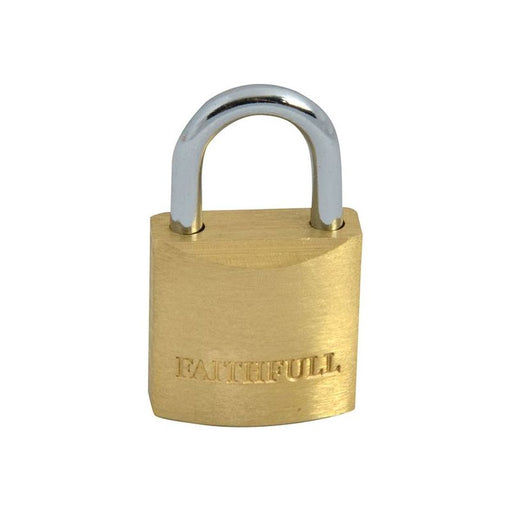 Faithfull Brass Padlock 20mm 3 Keys Faithfull - Town Tools