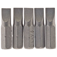 Draper Plain Slot Insert Bit, 6mm, 1/4" Hex, 25mm Long (Pack of 5) 64011