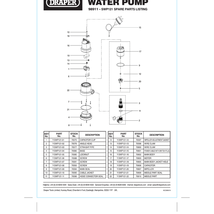 Draper O Ring Middle Part Seal MPN Y-SWP121-21