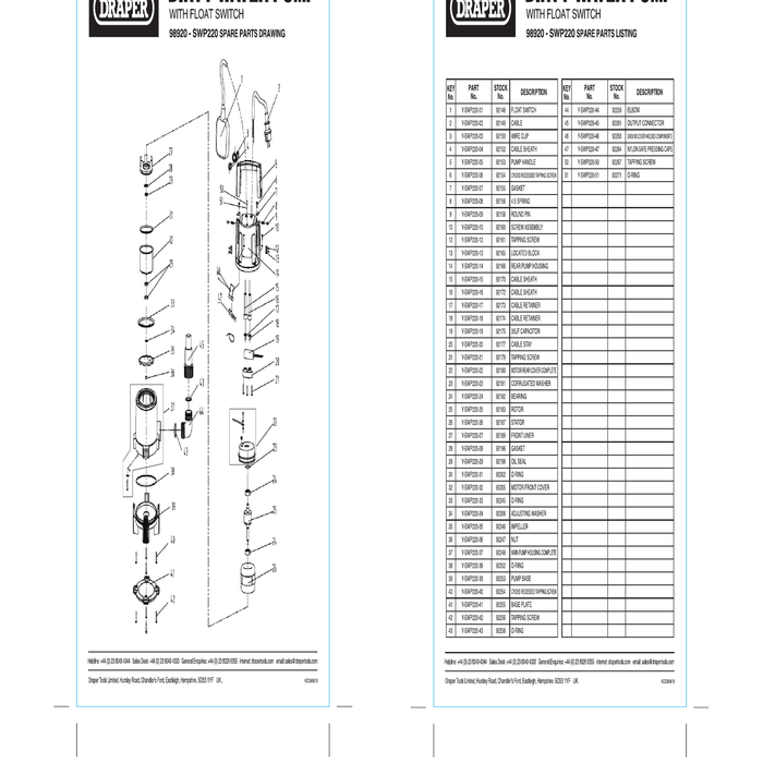 Draper Cable 110V Y-SWP220-02
