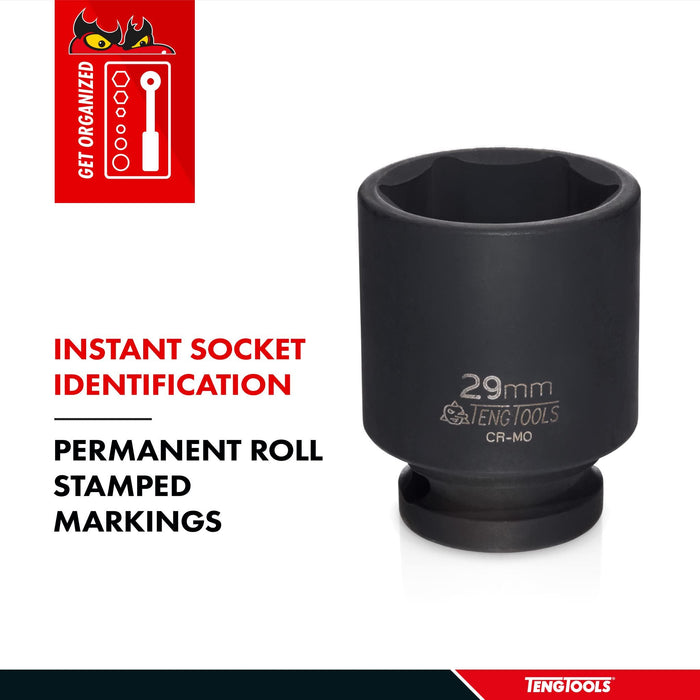 Teng Tools 1/2" Impact Socket DIN AF 1-1/8" Teng Tools - Town Tools 