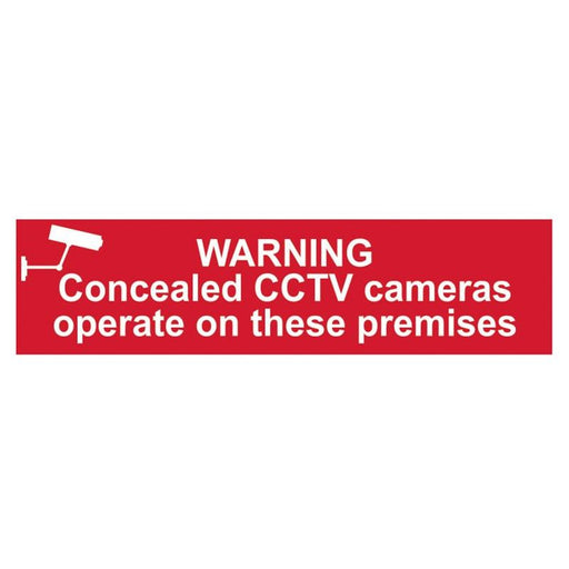 Scan Warning Concealed CCTV Camera - PVC Sign 200 x 50mm Scan - Town Tools