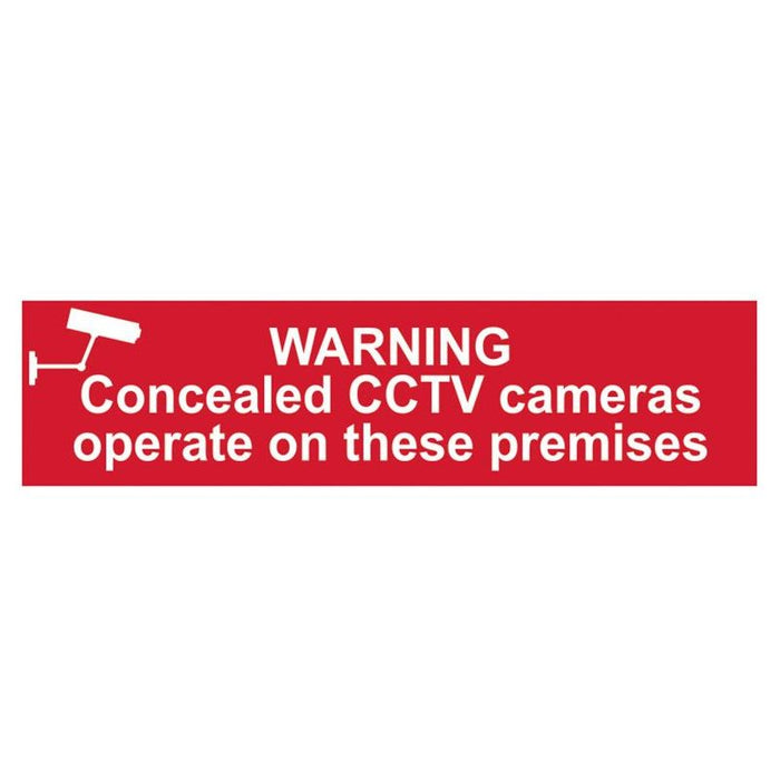 Scan Warning Concealed CCTV Camera - PVC Sign 200 x 50mm Scan - Town Tools
